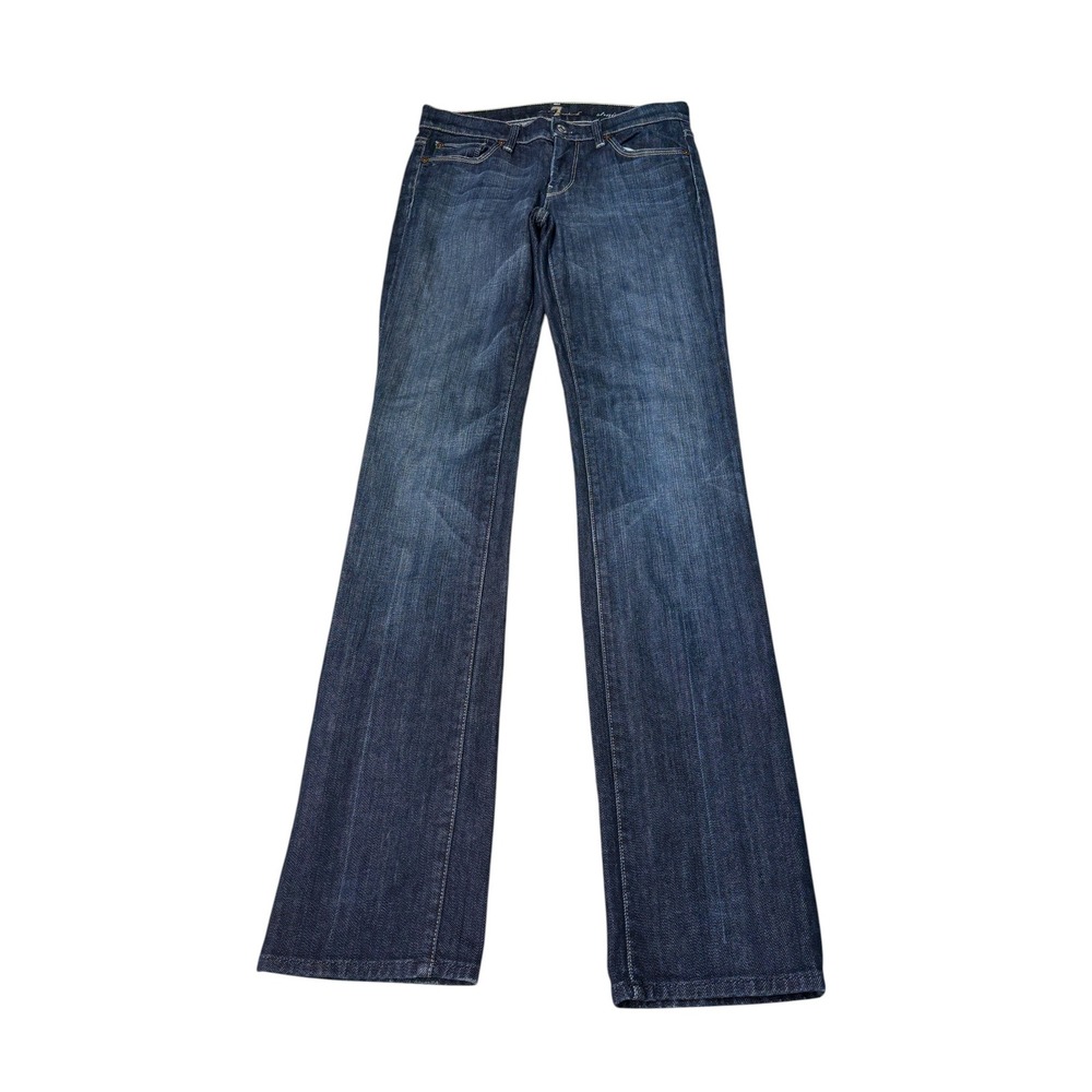 7 For All Mankind Straight Leg Jeans Dark Wash Womens Size 25X34 Made USA